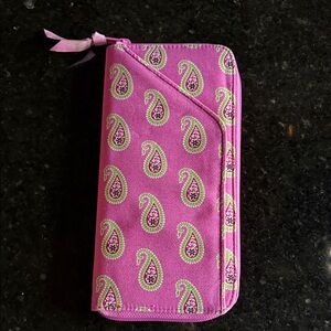 Vera Bradley Pink and Green Paisley Key & Card Holder
